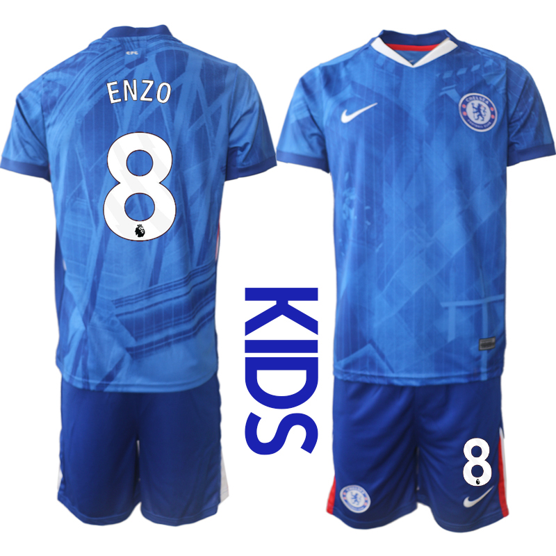 Youth 2025-2026 Club Chelsea FC home Blue #8 Soccer Jerseys